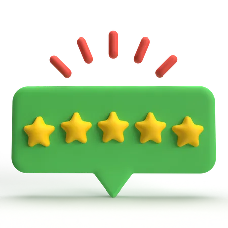 Five Star Rating  3D Icon