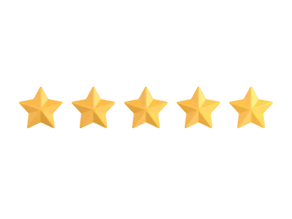 Five Star Rating  3D Icon