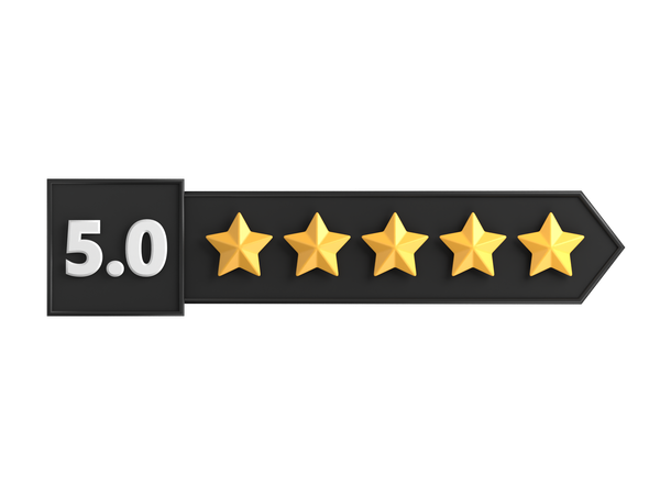 Five Star Rating Label  3D Icon