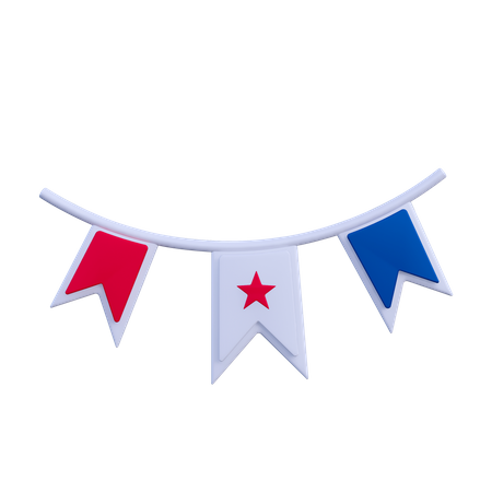 Flag Ornament  3D Illustration