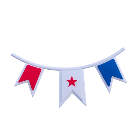 Flag Ornament  3D Illustration