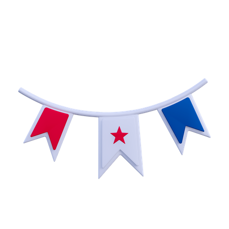 Flag Ornament  3D Illustration