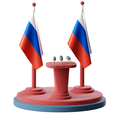 Flagge Russlands  3D Icon