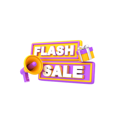 Flash Sale Announcement  3D Illustration