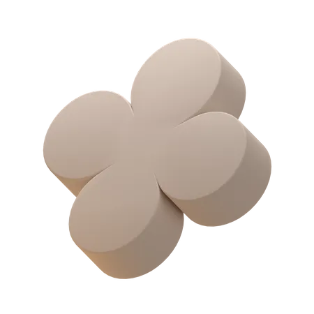 Flat Flower Abstract Shape  3D Icon