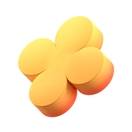 Flat Flower Abstract Shape  3D Icon