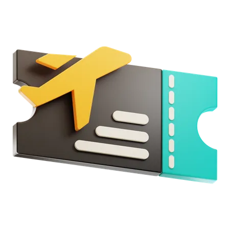 Flight Ticket  3D Icon