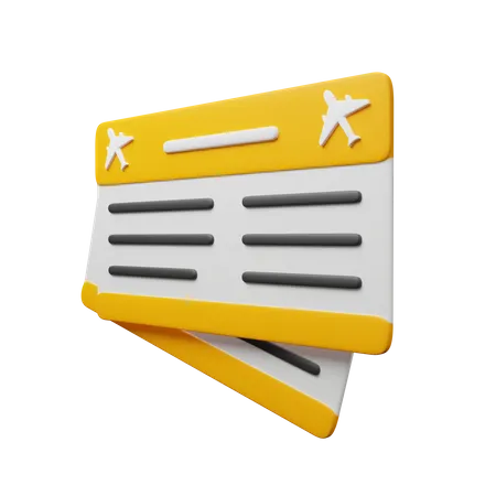 Flight Tickets  3D Icon