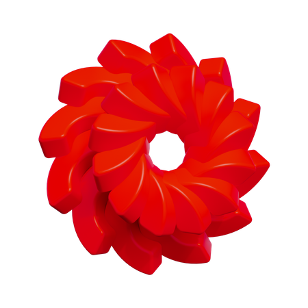 Forma abstracta de flores  3D Icon