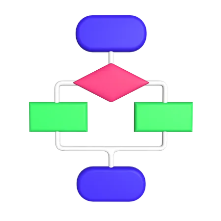 Flowchart  3D Icon