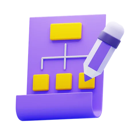 Flowchart  3D Icon