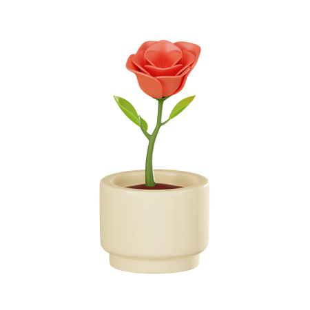 Flower Plant Pot  3D Icon