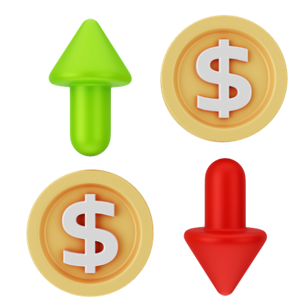 Fluctuation du dollar  3D Icon