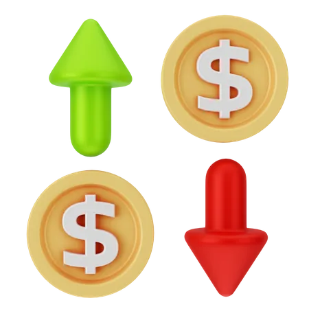 Fluctuation du dollar  3D Icon