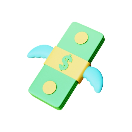 Flying Money  3D Illustration