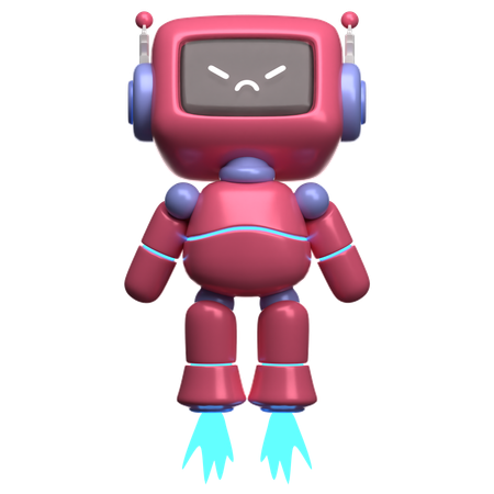 Flying Robot  3D Illustration