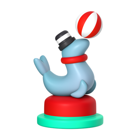 Foca de circo  3D Icon