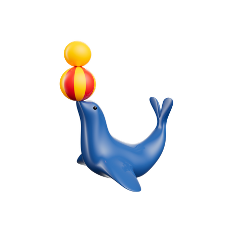 Foca de circo  3D Icon