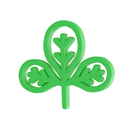 Folha verde  3D Icon