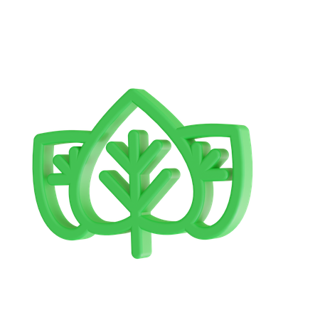 Folha verde  3D Icon