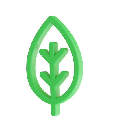 Folha verde  3D Icon