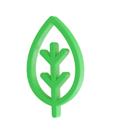 Folha verde  3D Icon