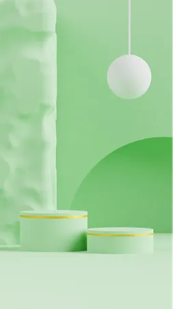 Fondo De Podio Verde Abstracto  3D Icon