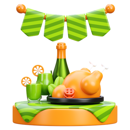 Food And Drink Party  3D Icon