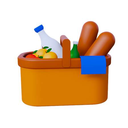 Food Basket  3D Icon