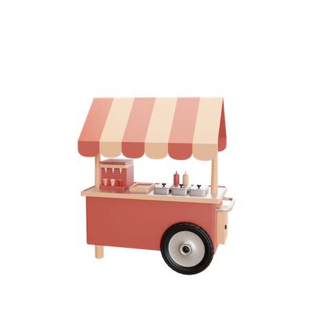 Food Cart  3D Illustration