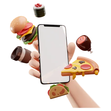 Food delivery application  3D Illustration