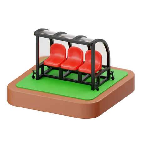 Football Bench  3D Icon