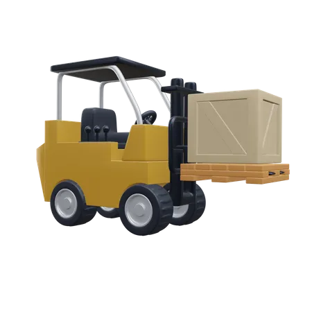 Forklift And Box  3D Icon