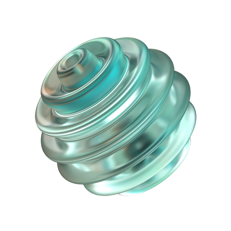 Forma abstrata de bola fatiada  3D Icon