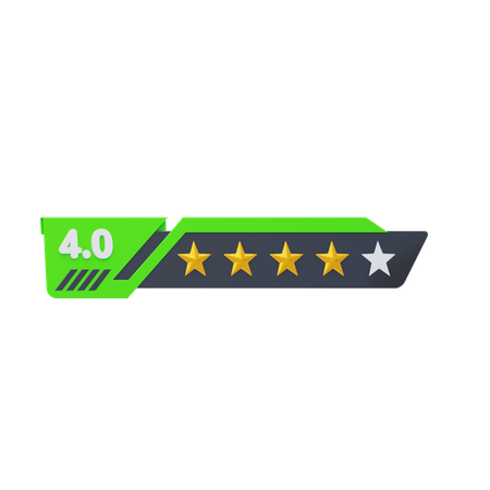 Four Of Five Star Rating  3D Icon