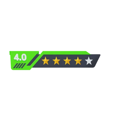 Four Of Five Star Rating  3D Icon