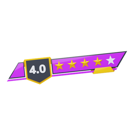 Four Of Five Star Rating  3D Icon