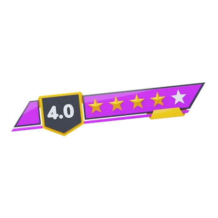 Four Of Five Star Rating  3D Icon