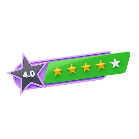 Four Of Five Star Rating  3D Icon