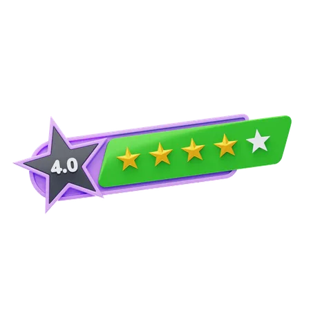 Four Of Five Star Rating  3D Icon