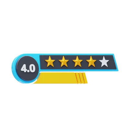 Four Of Five Star Rating  3D Icon