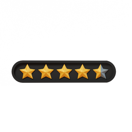 Four Point Five Star Rating  3D Icon