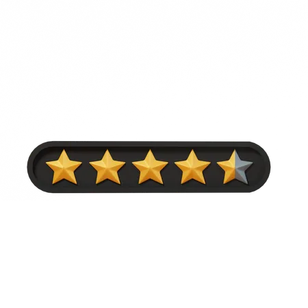 Four Point Five Star Rating  3D Icon