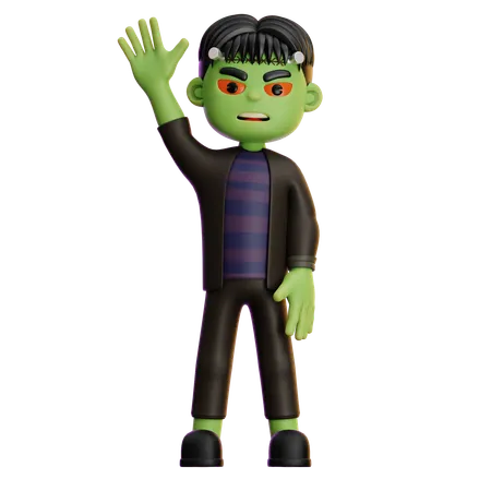 Frankenstein Say Hi  3D Illustration