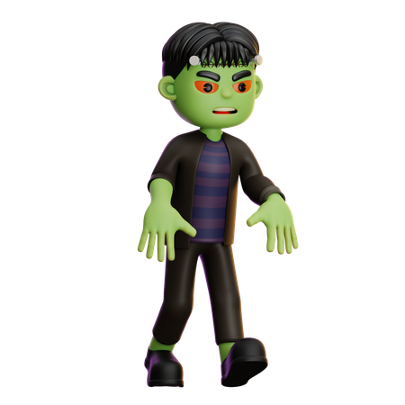 Frankenstein With Scary Hands  3D Illustration