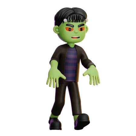 Frankenstein With Scary Hands  3D Illustration