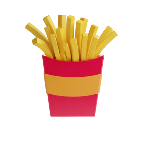 French Fries  3D Illustration