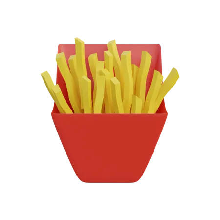 French Fries  3D Illustration