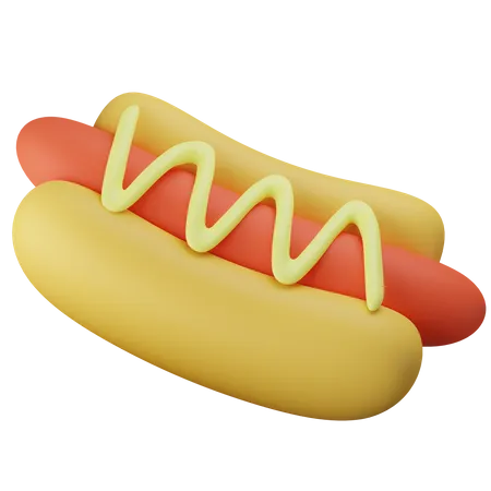 Fresh Hotdog  3D Illustration