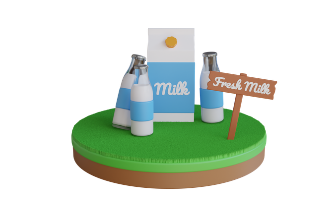 Frische Milch  3D Illustration